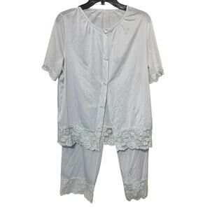 VTG Henson Kickernick Women's Pajamas Light blue 100% Nylon Soft Silky Lace M
